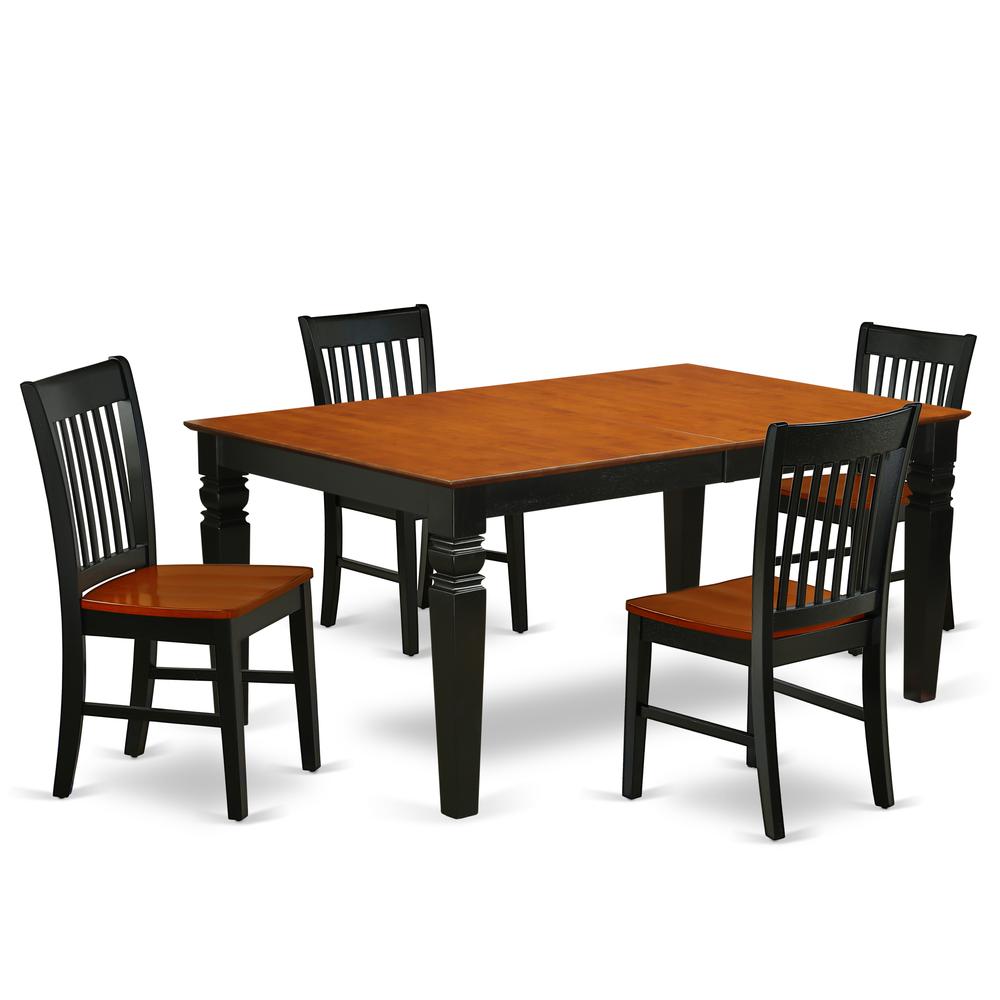 Dining Room Set Black & Cherry, WENO5-BCH-W. Picture 1