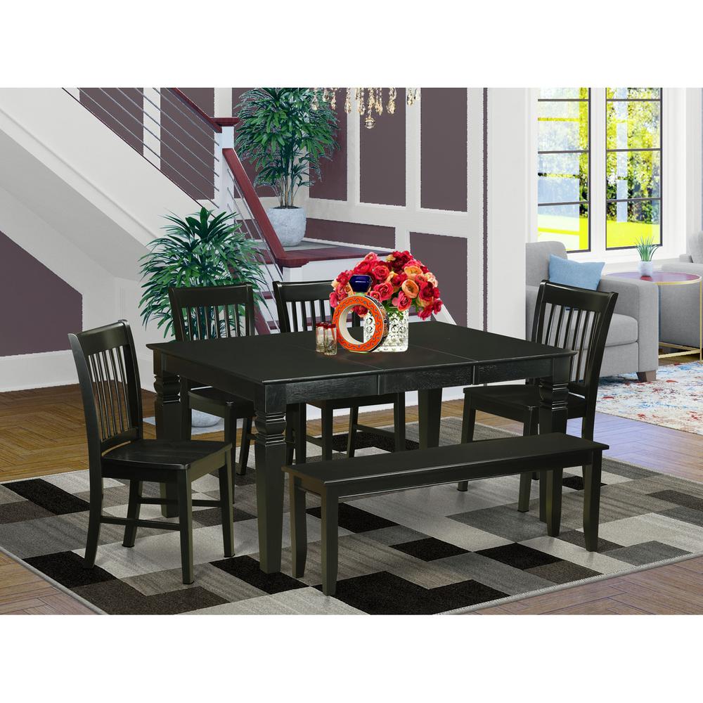 6-Pc  Kitchen  dinette  set  -  Table  and  4  Kitchen  Chairs  and  Bench. Picture 2