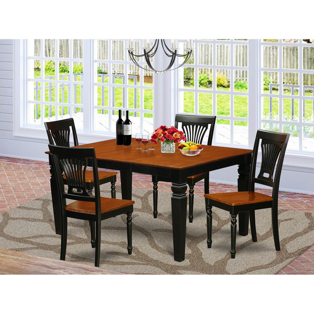 5  Pc  Dinette  set  with  a  Dining  Table  and  4  Wood  Dining  Chairs  in  Black. Picture 1