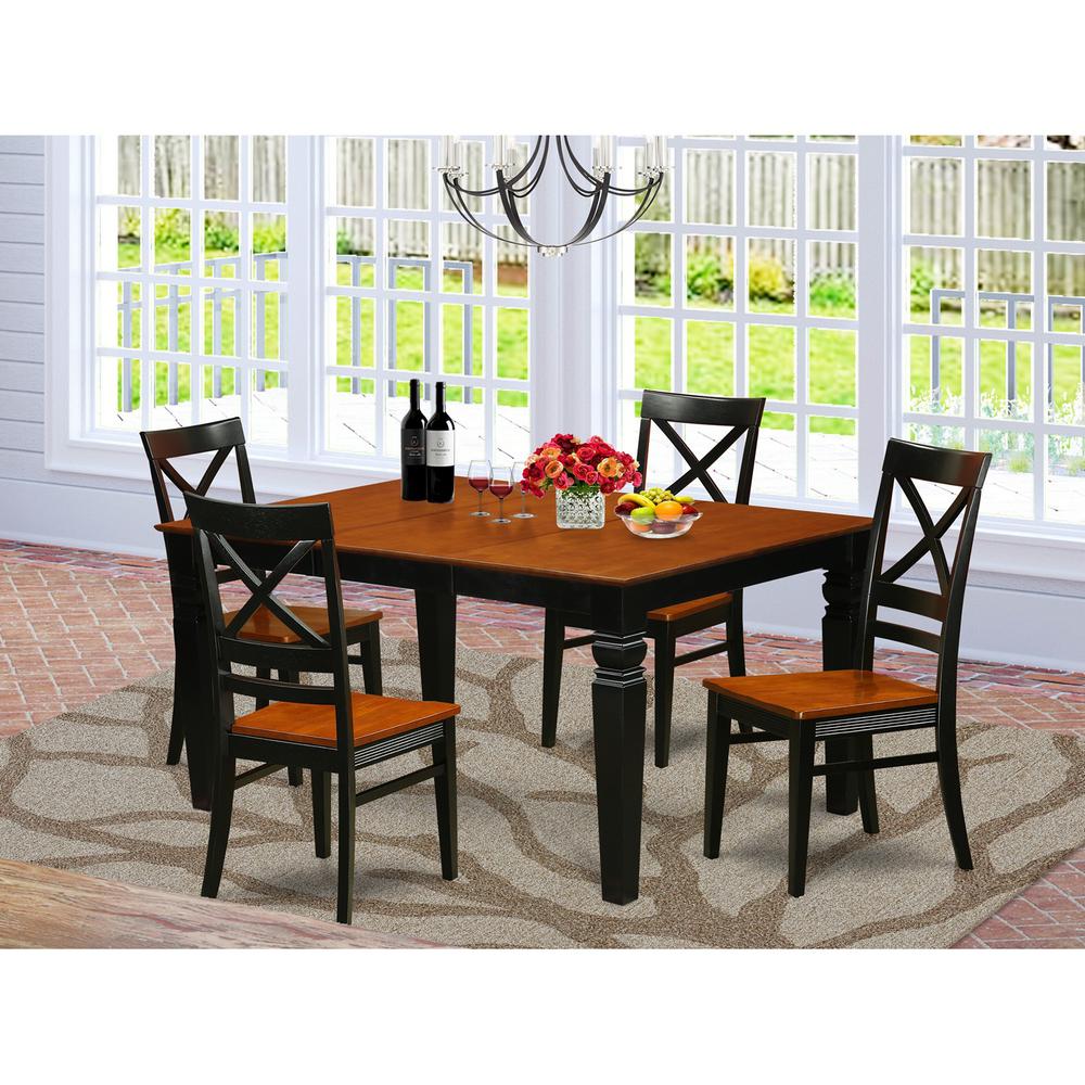 5  Pc  Kitchen  table  set  with  a  Kitchen  Table  and  4  Wood  Dining  Chairs  in  Black. Picture 1