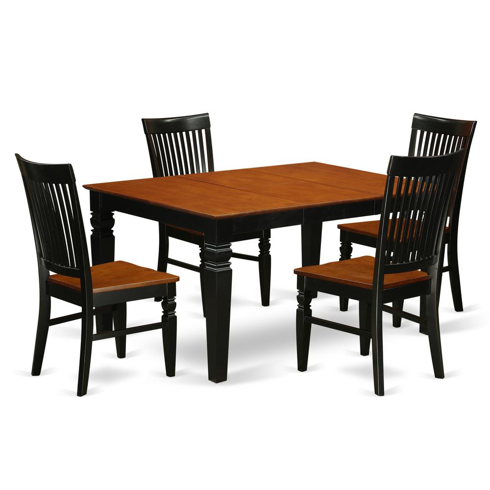 Dining Room Set Black & Cherry, WEST5-BCH-W. Picture 1