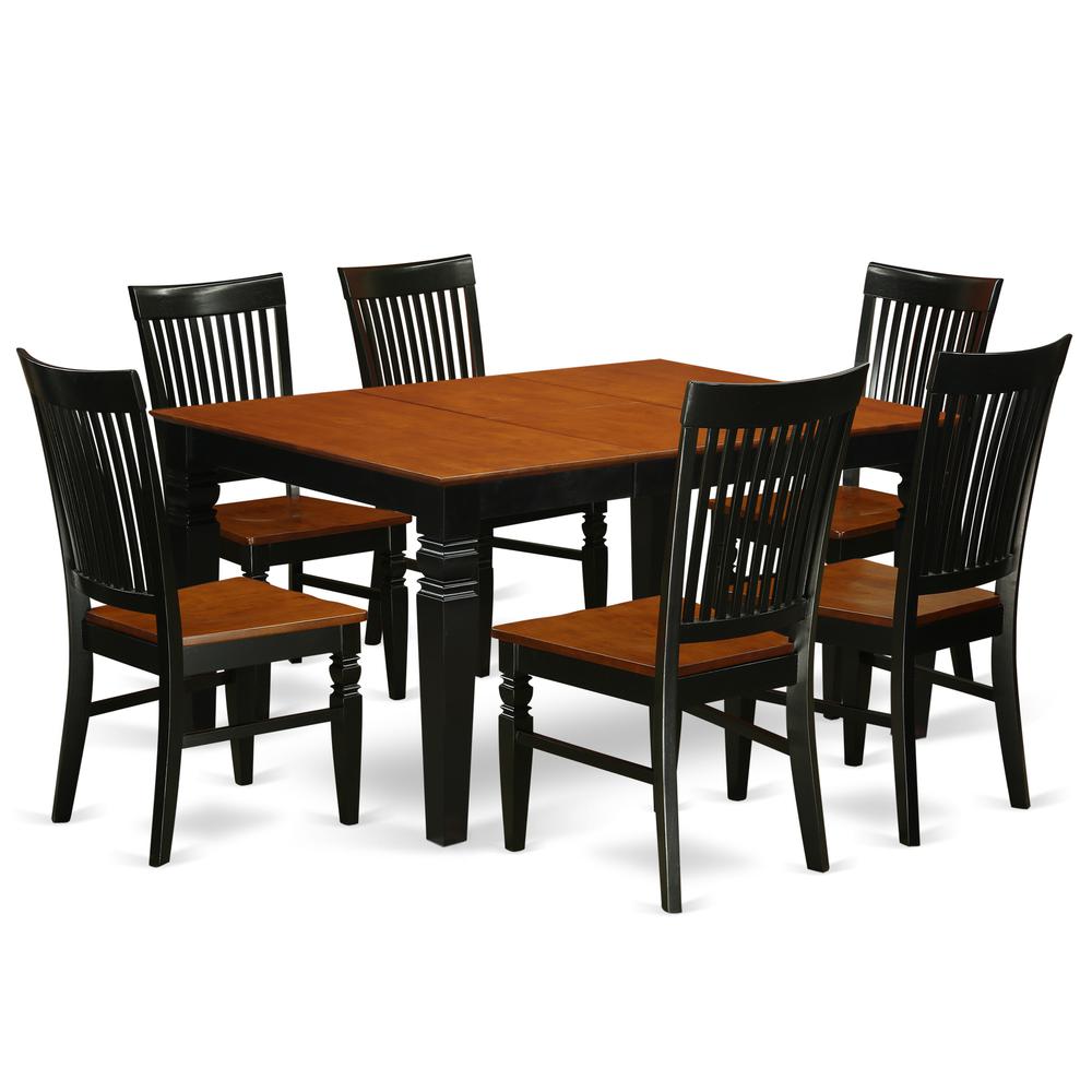 Dining Room Set Black & Cherry, WEST7-BCH-W. Picture 1
