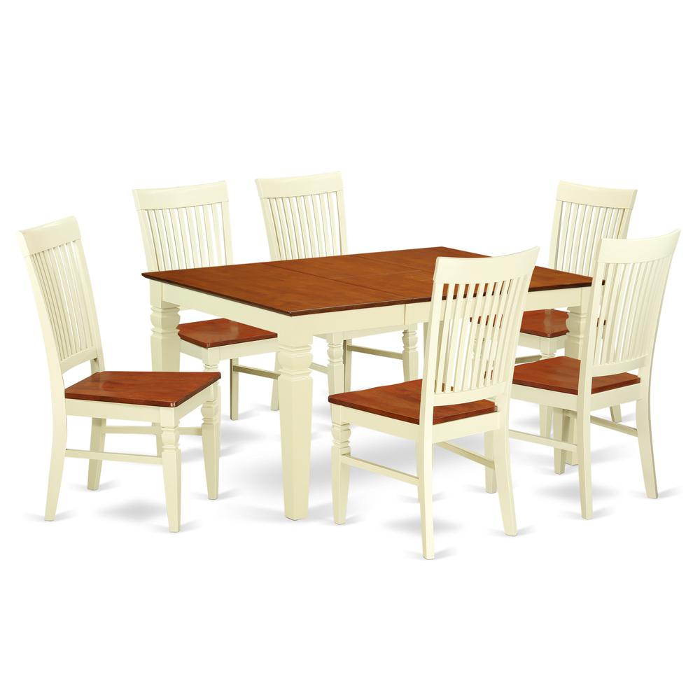 Dining Room Set Buttermilk & Cherry, WEST7-BMK-W. Picture 1