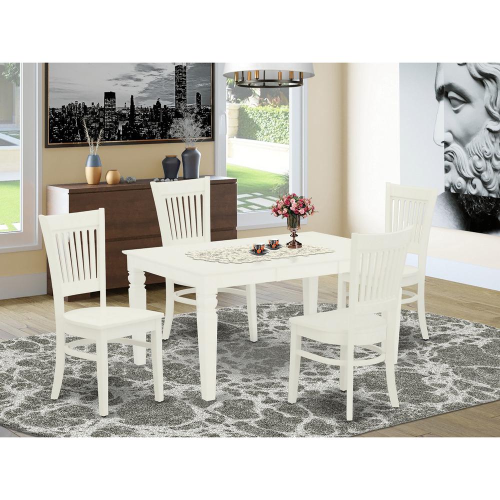 Dining Table- Table Leg Dining Chairs, WEVA5-LWH-W. Picture 4