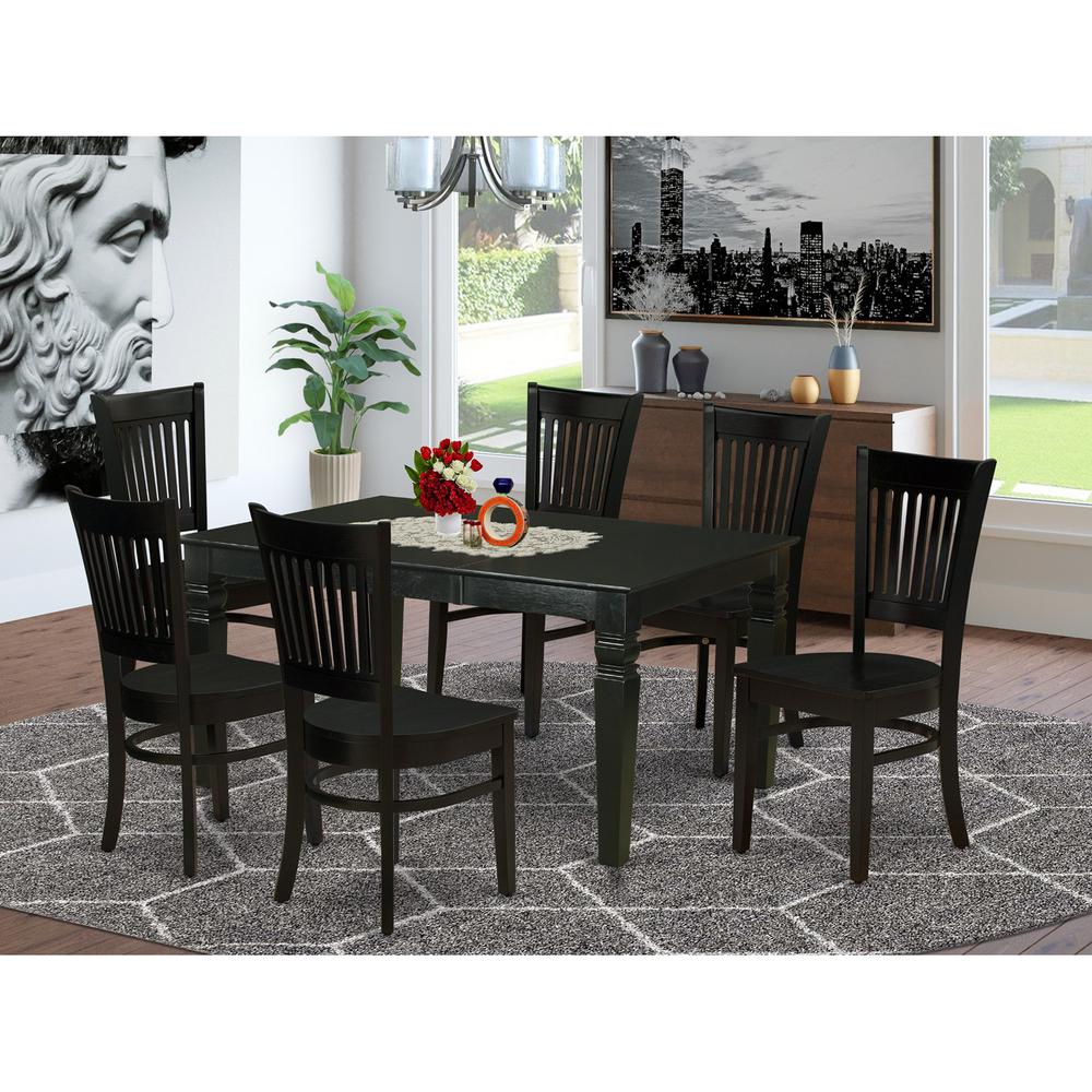 Dining Table- Table Leg Dining Chairs, WEVA7-BLK-W. Picture 2