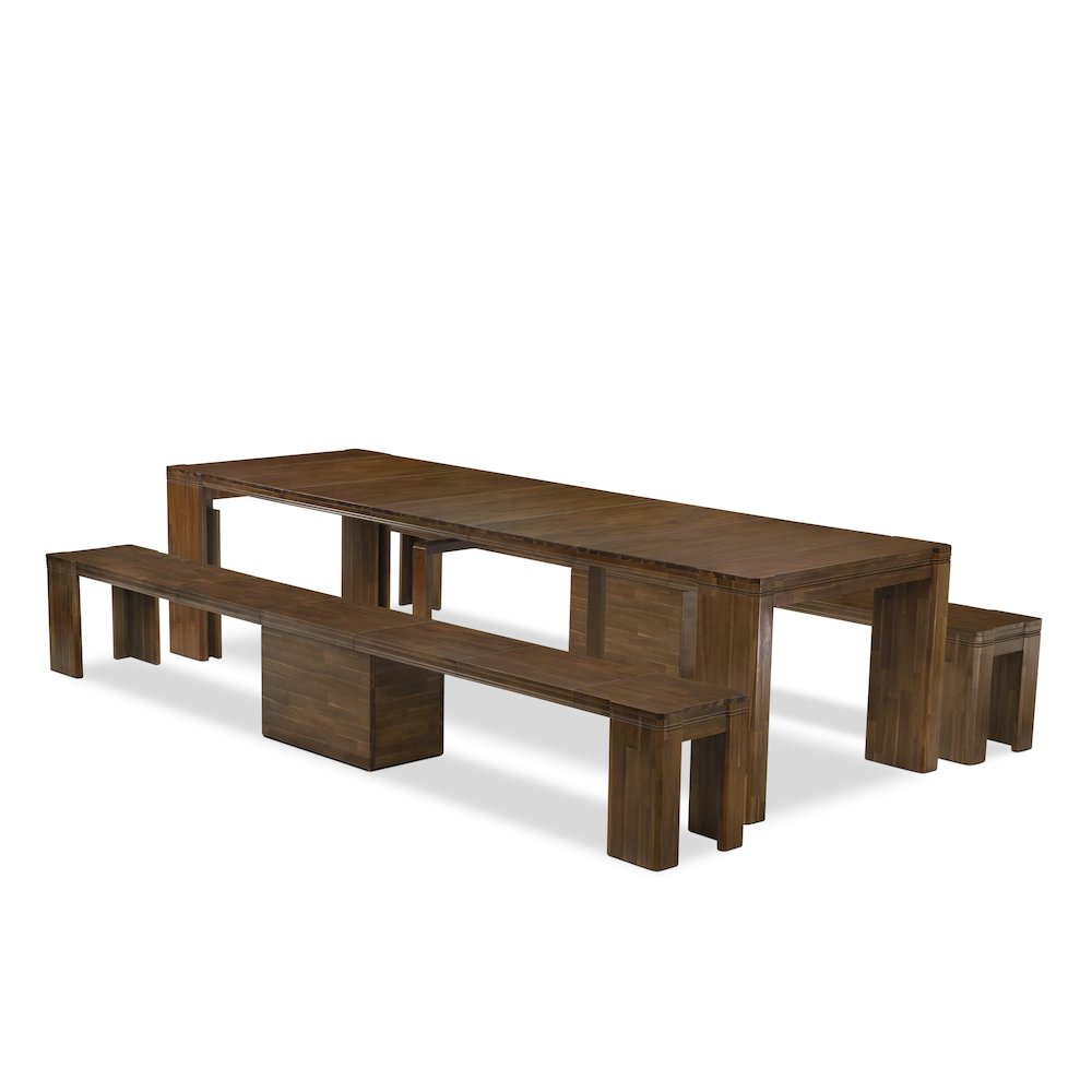 3 Pieces Dining Table Set Includes 1 Kitchen Table and 2 Modern Benches. Picture 1