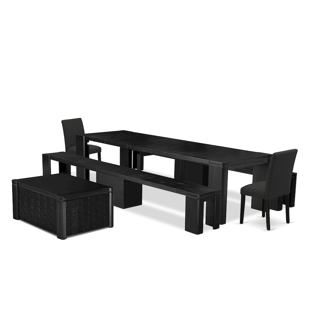 5-piece Dining Room Table Set a Rectangular Kitchen Table with a coffee Table. Picture 1