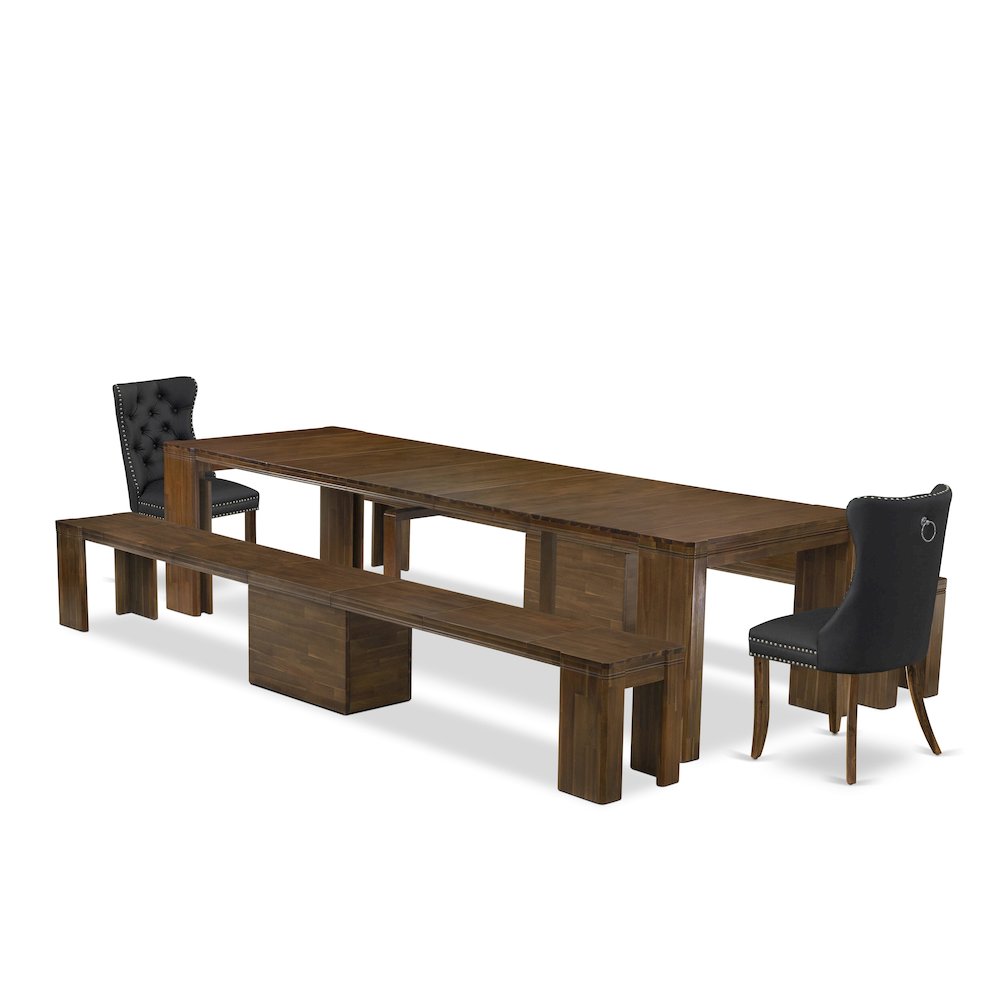 5 Pieces Extendable Dining Set Includes a Rectangle Kitchen Table. Picture 1