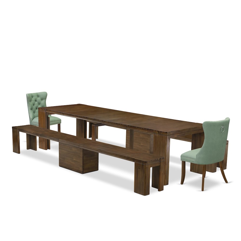 5 Pieces Extendable Dining Set Includes a Rectangle Kitchen Table. Picture 1