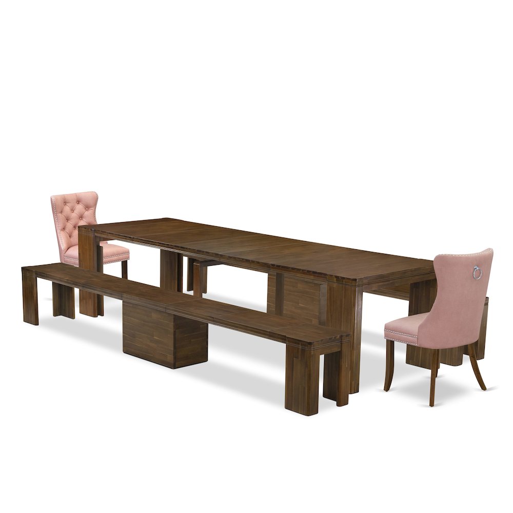 5 Pieces Extendable Dining Set Includes a Rectangle Kitchen Table. Picture 1