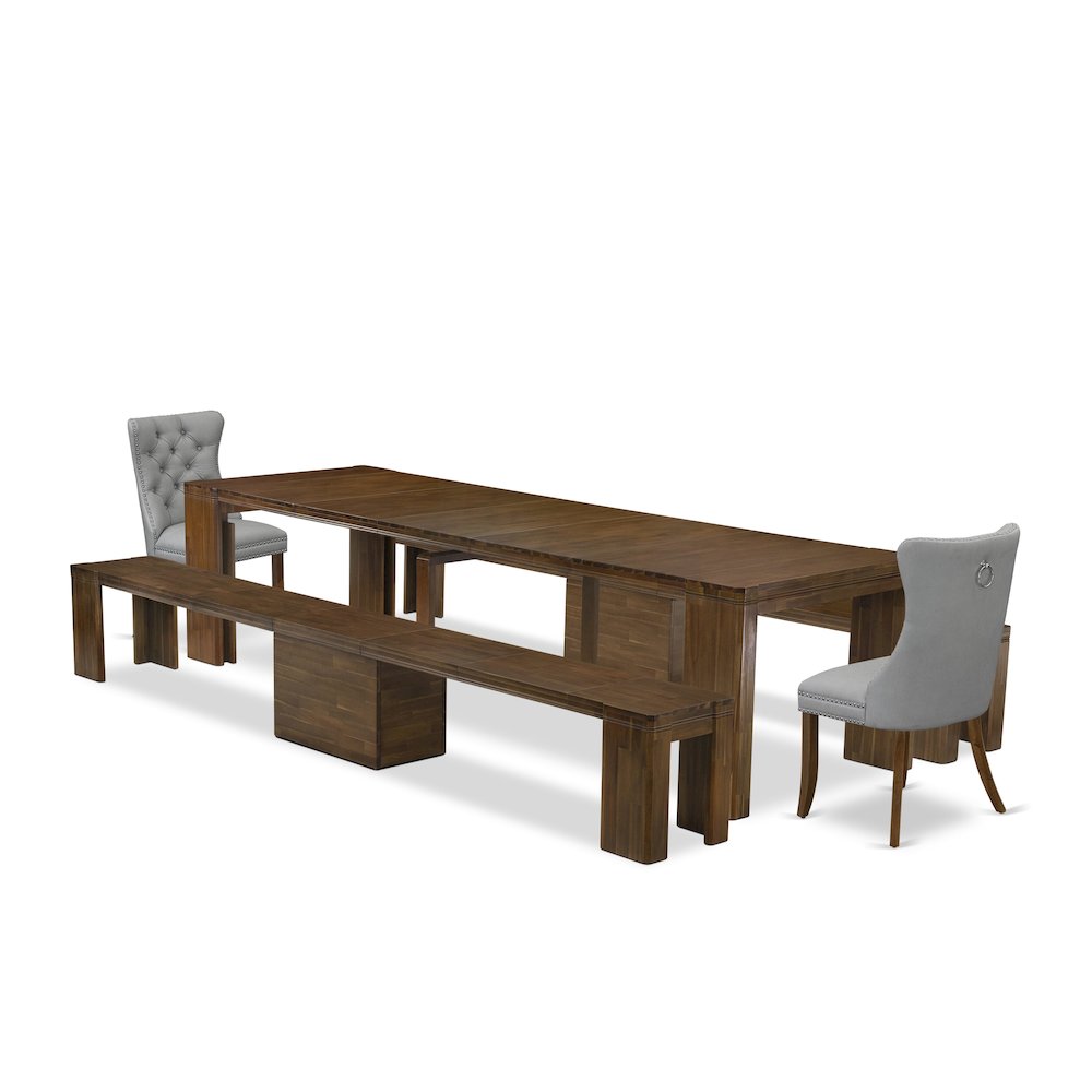 5 Pieces Extendable Dining Set Includes a Rectangle Kitchen Table. Picture 1