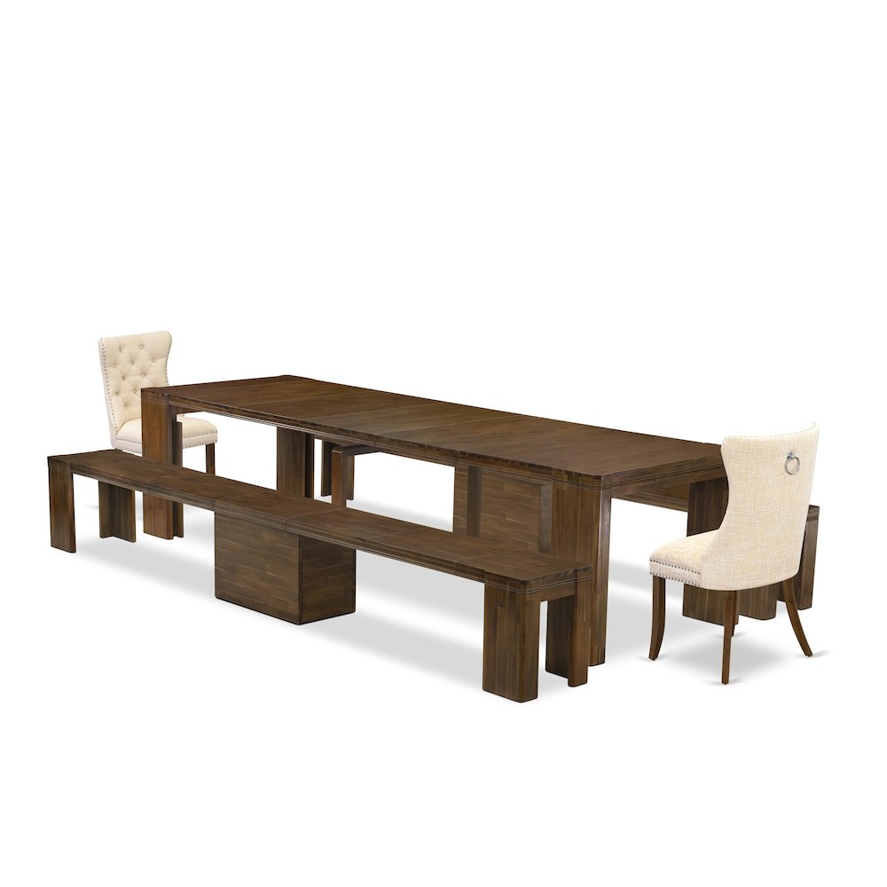 5 Pieces Extendable Dining Set Includes a Rectangle Kitchen Table. Picture 1