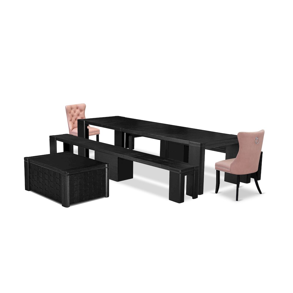 6-piece Dining Room Table Set a Rectangular Kitchen Table with a coffee Table. Picture 1