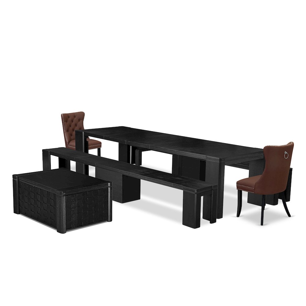 6-piece Modern Dining Room Table Set a Rectangular Dining Room Table. Picture 1