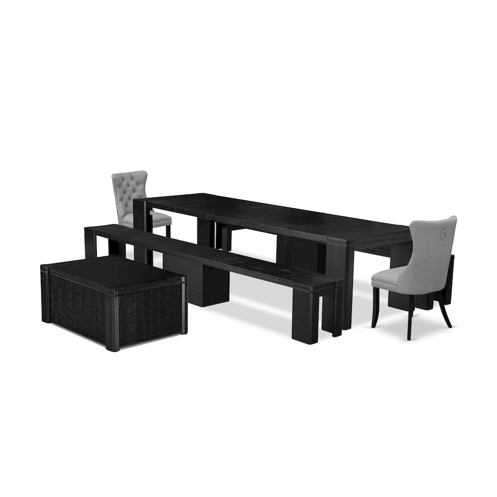 6-piece Modern Dining Table Set a Rectangular Dining Room Table. Picture 1