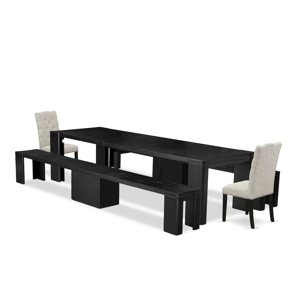 5-piece Modern Dining Room Table Set a Rectangular Kitchen Table. Picture 1