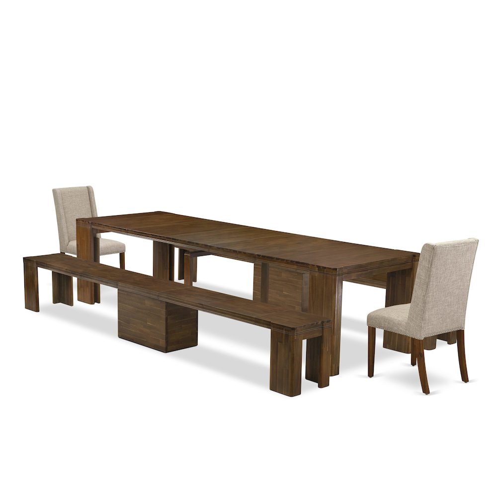 5 Pieces Extendable Dining Set Includes a Rectangle Kitchen Table. Picture 1