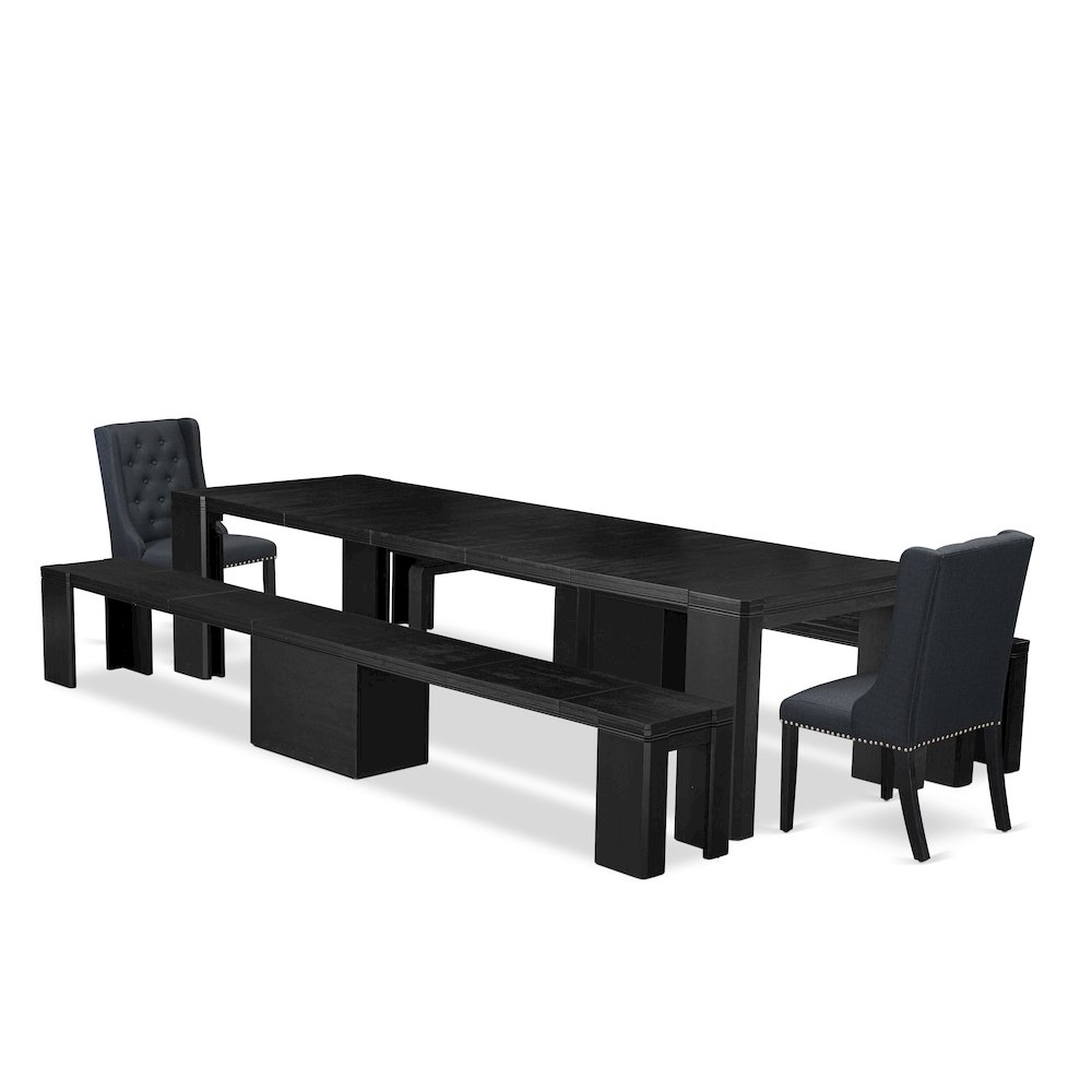 5-piece Modern Dining Room Table Set a Rectangular Dining Table. Picture 1