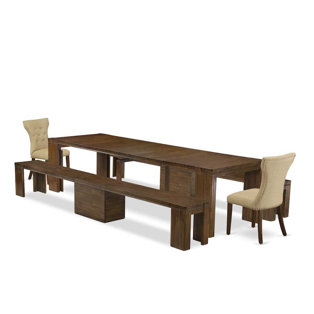 5 Pieces Extendable Dining Set Includes a Rectangle Kitchen Table. Picture 1