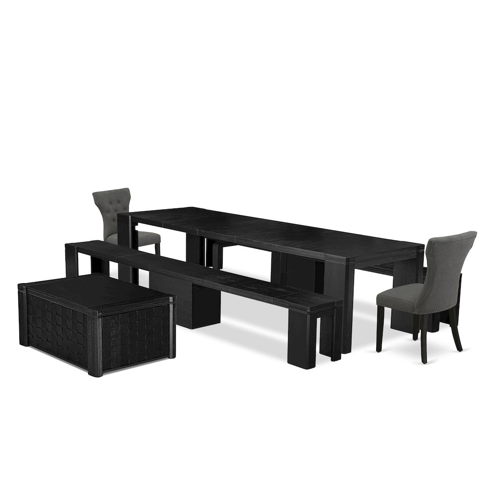 6-piece Dining Room Table Set a Rectangular Kitchen Table. Picture 1