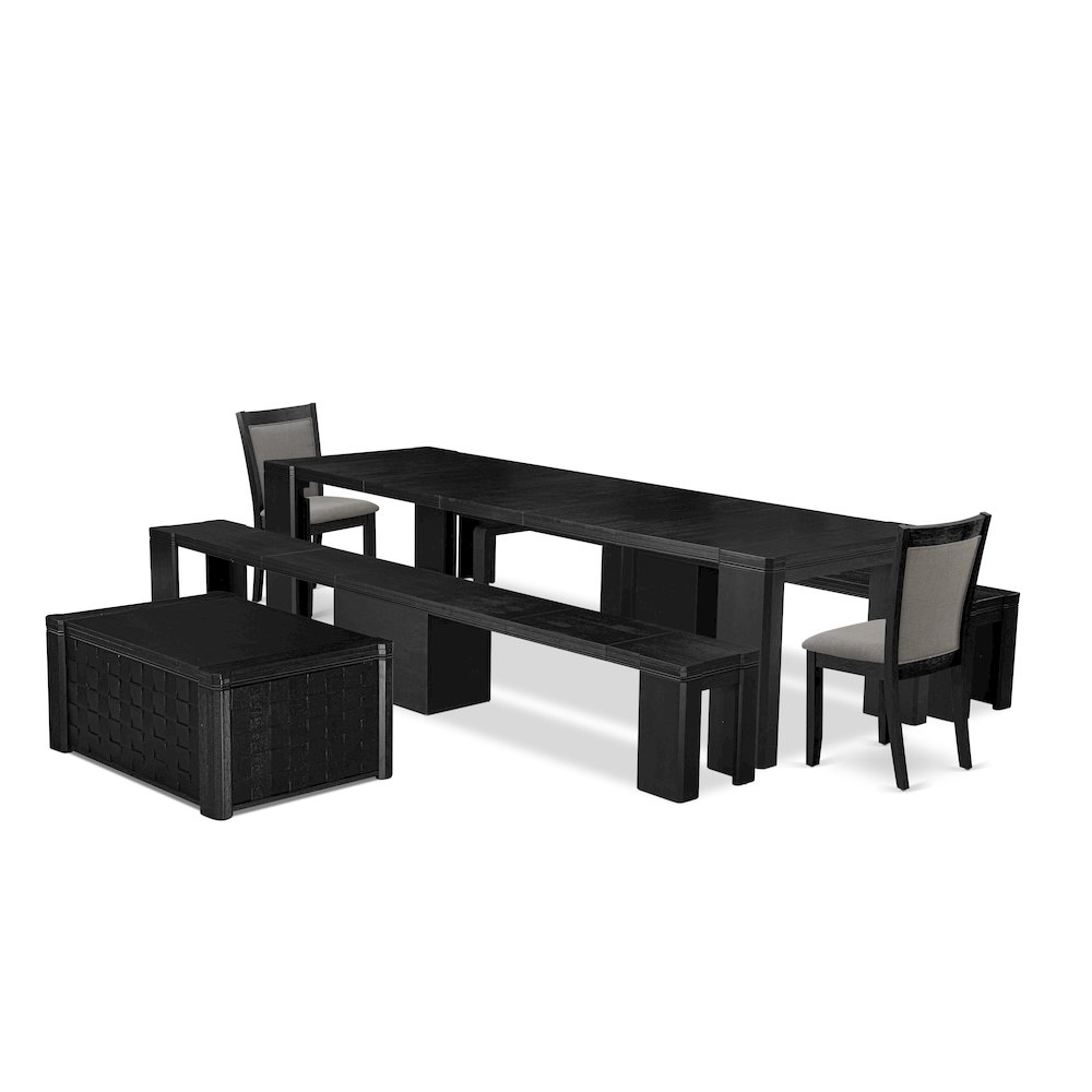 6-piece Dining Room Table Set a Rectangular Kitchen Table with a coffee Table. Picture 1