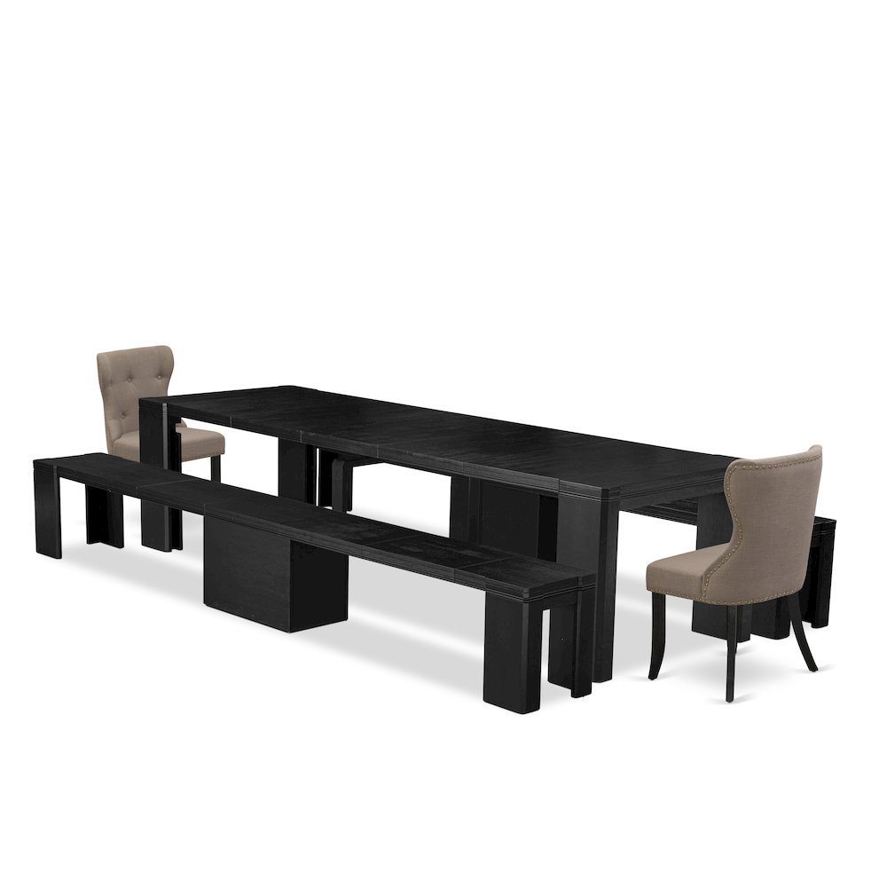 5-piece Modern Dining Room Table Set a Rectangular Kitchen Table. Picture 1