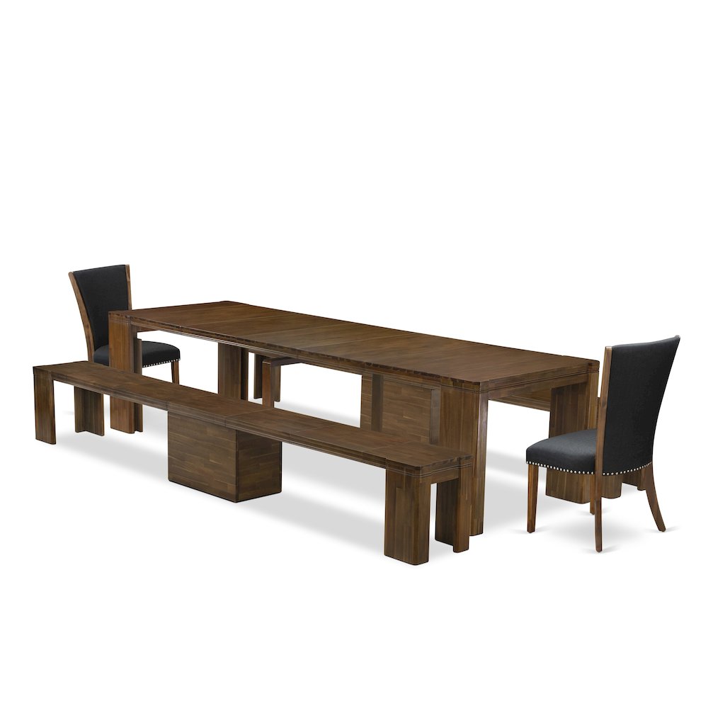 5 Pieces Extendable Dining Set Includes a Rectangle Kitchen Table. Picture 1