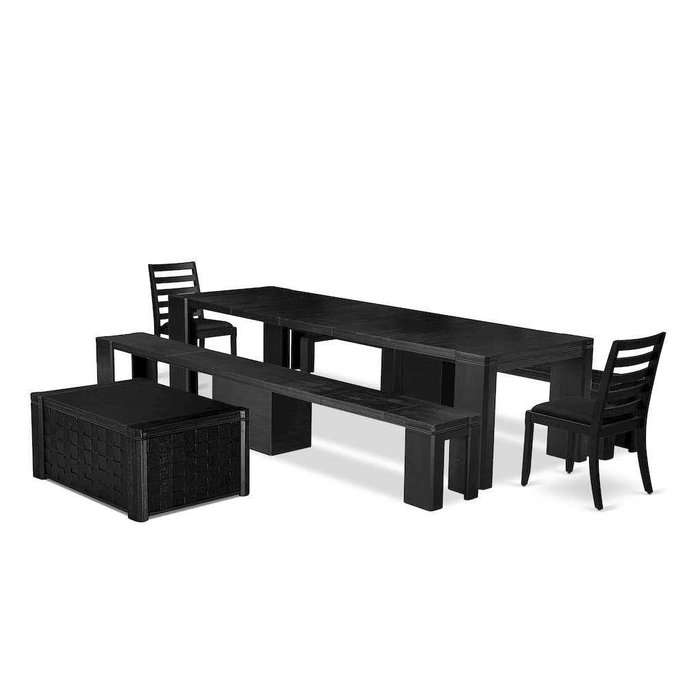 6-piece Modern Dining Room Table Set a Rectangular Dining Table. Picture 1