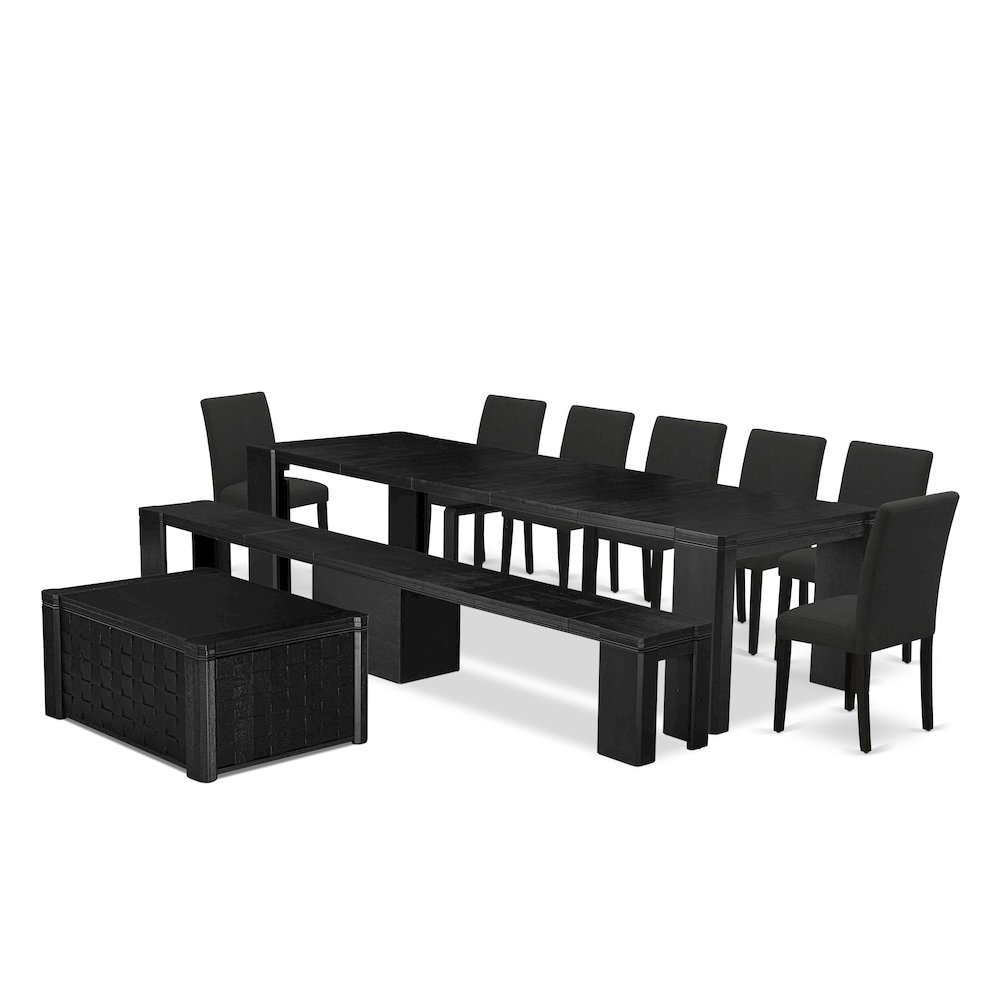 10-piece Modern Dining Room Table Set a Rectangular Dining Table. Picture 1