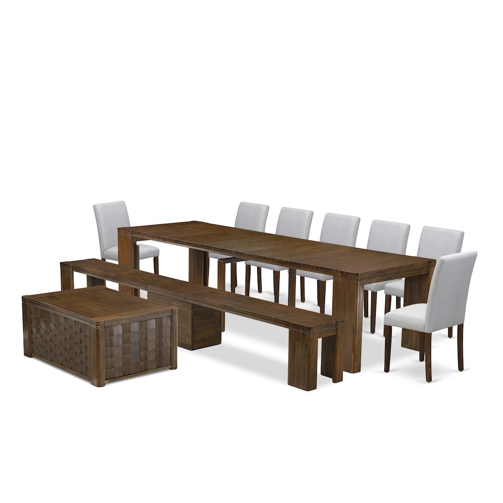 10 Pieces Extendable Dining Set Includes a Rectangle Kitchen Table. Picture 1