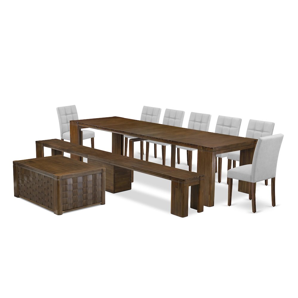 10 Pieces Extendable Dining Set Includes a Rectangle Kitchen Table. Picture 1