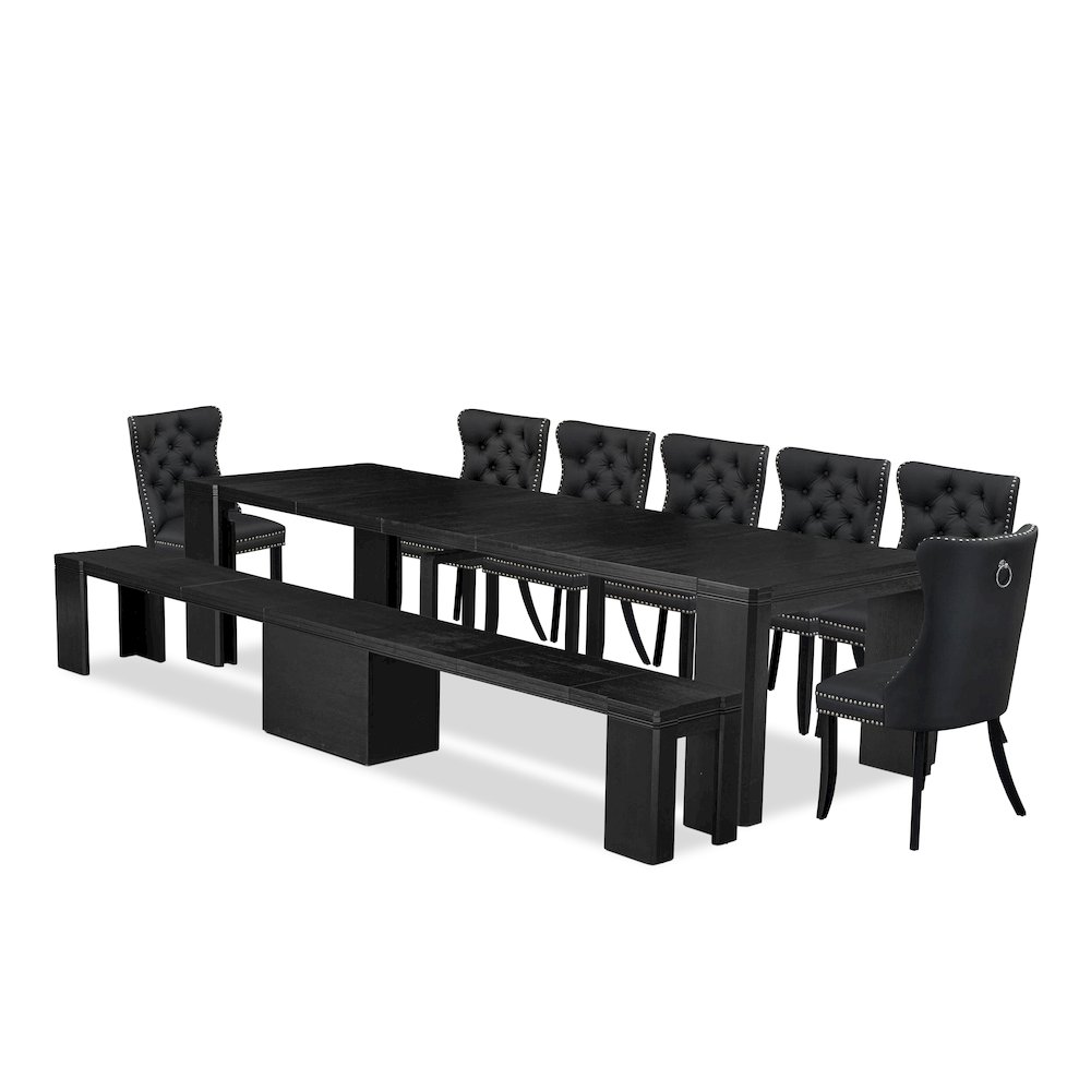 9-piece Kitchen Table Set a Rectangular Dining Table. Picture 1