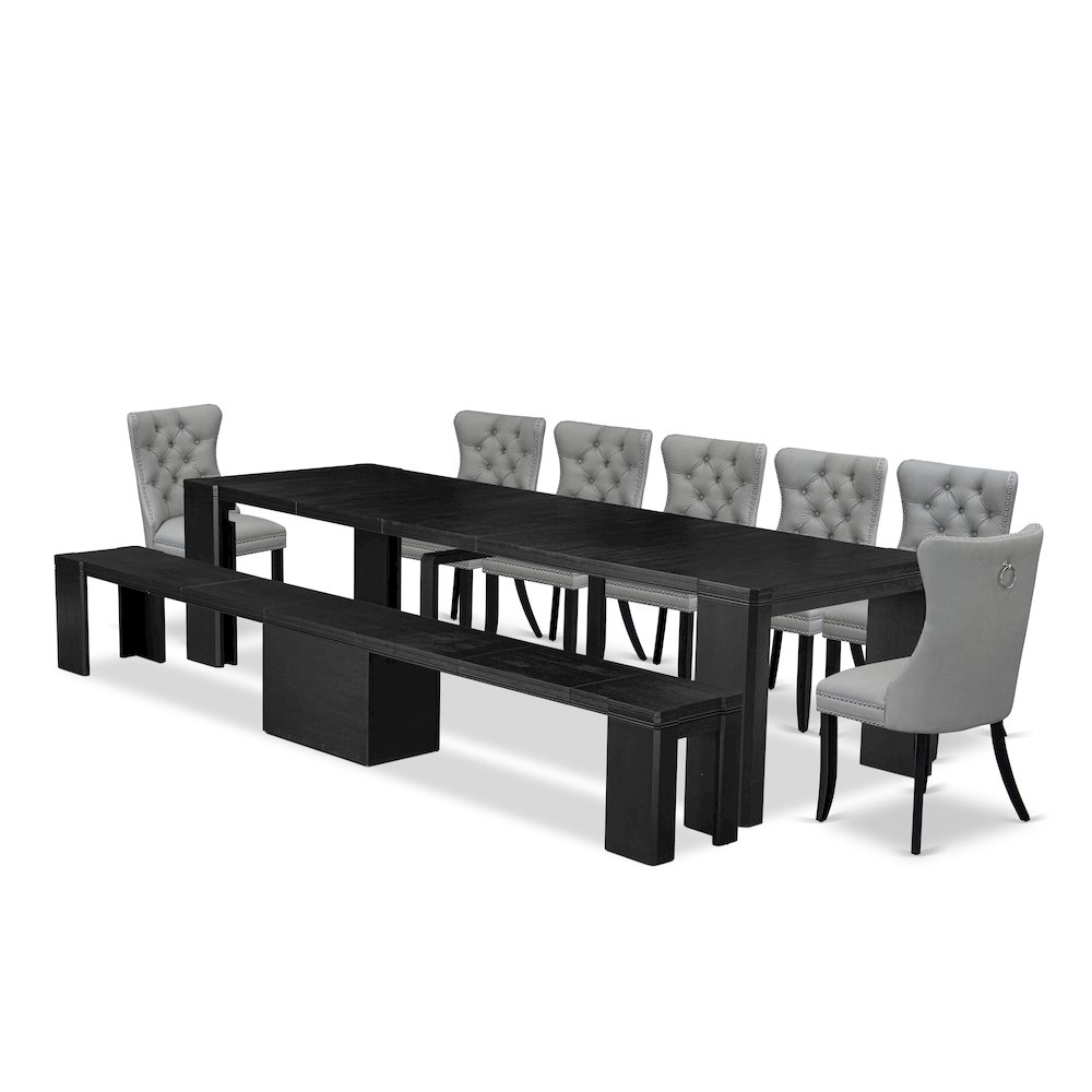 9-piece Dining Room Table Set a Rectangular Kitchen Table. Picture 1