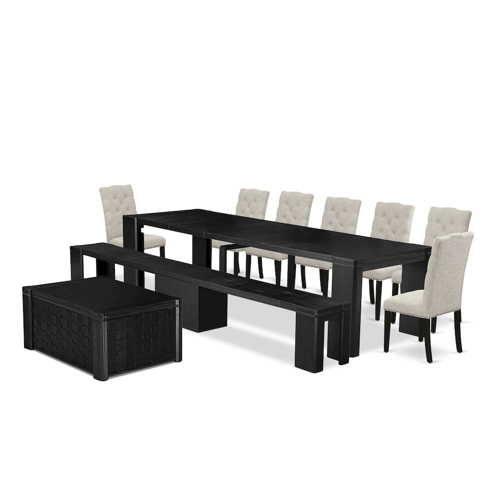 10-piece Kitchen Table Set a Rectangular Dining Table. Picture 1