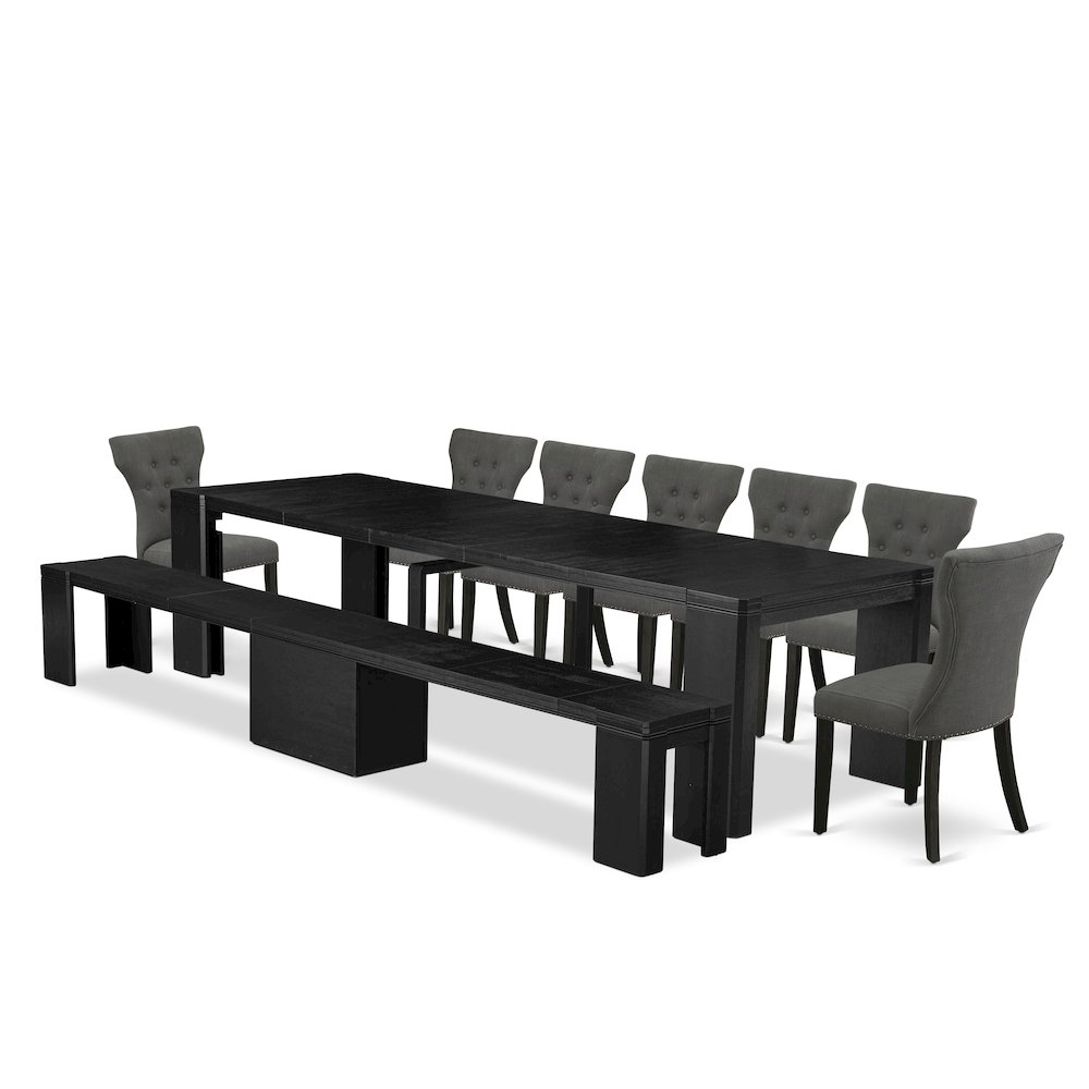9-piece Dining Room Table Set a Rectangular Dining Table. Picture 1