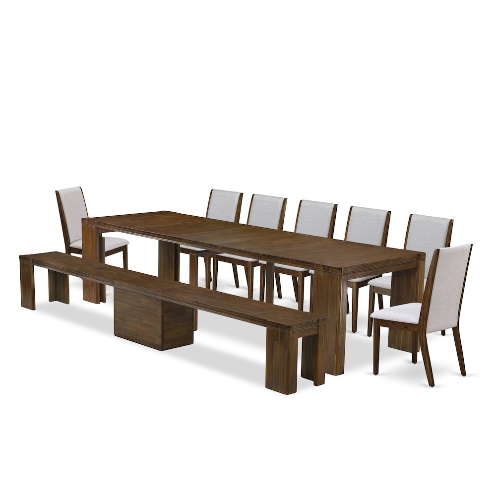 9  Pieces Extendable Dining Set Includes a Rectangle Kitchen Table. Picture 1