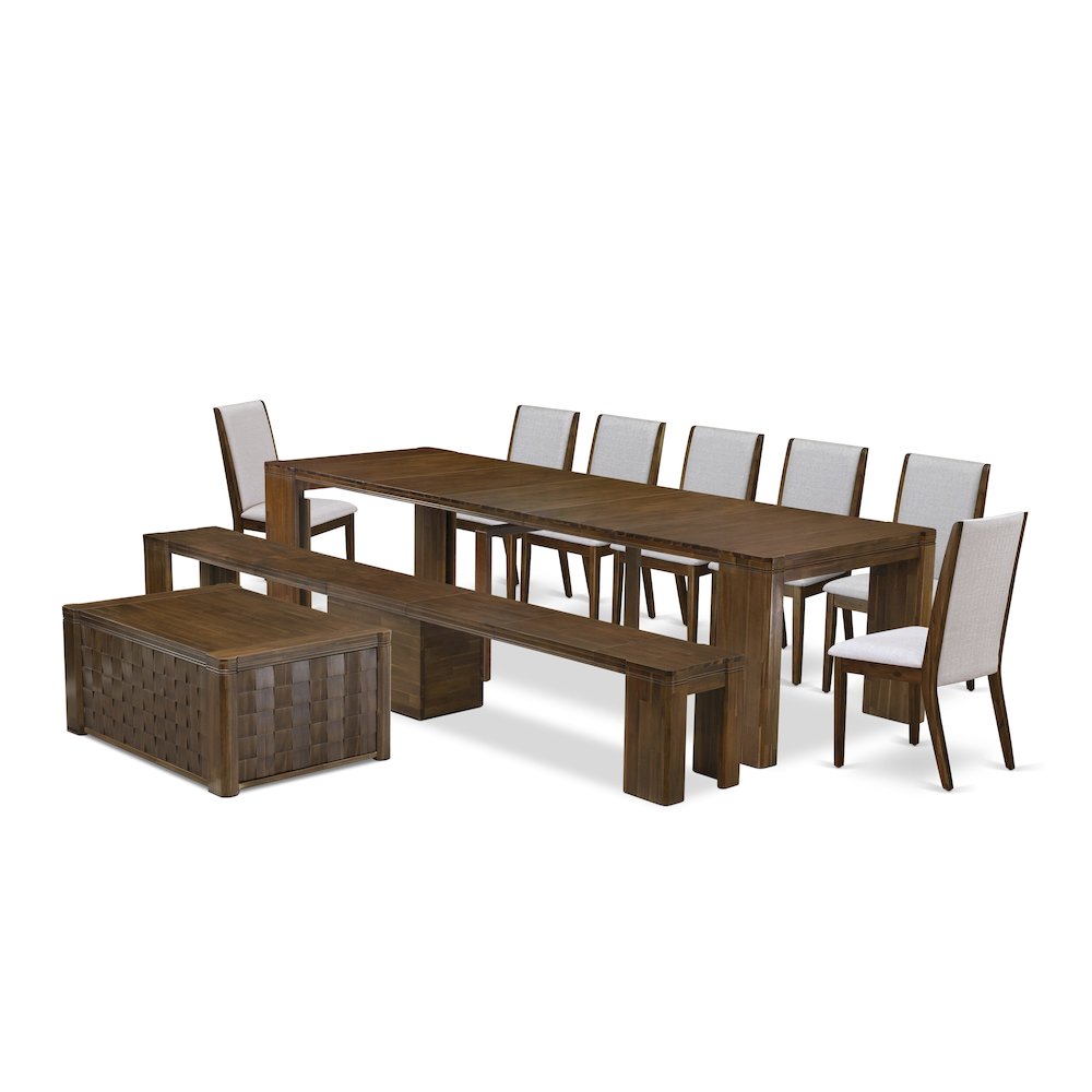 10 Pieces Extendable Dining Set Includes a Rectangle Kitchen Table. Picture 1