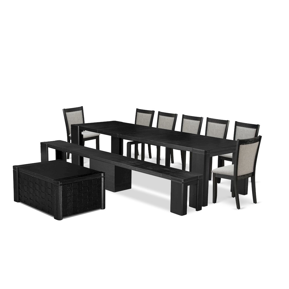 10-piece Dining Room Table Set a Rectangular Kitchen Table with coffee Table. Picture 1