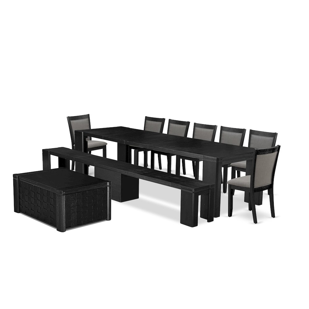 10-piece Dining Room Table Set a Rectangular Kitchen Table with a coffee Table. Picture 1