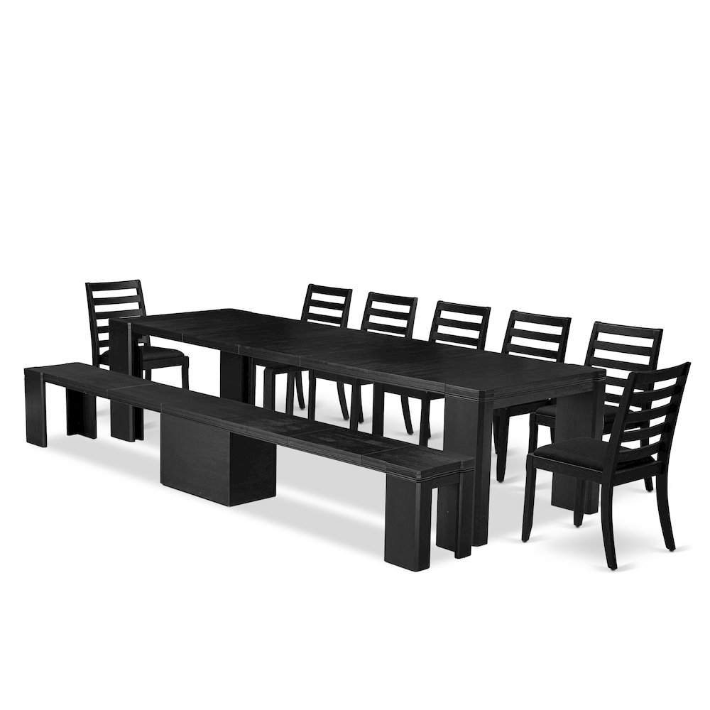 9-piece Modern Dining Room Table Set a Rectangular Dining Table. Picture 1