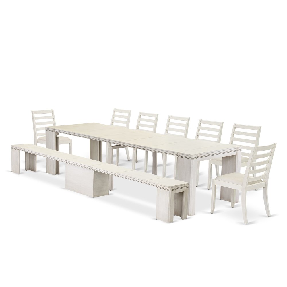 9 Pieces Extendable Dining Set Includes a Rectangle Kitchen Table. Picture 1