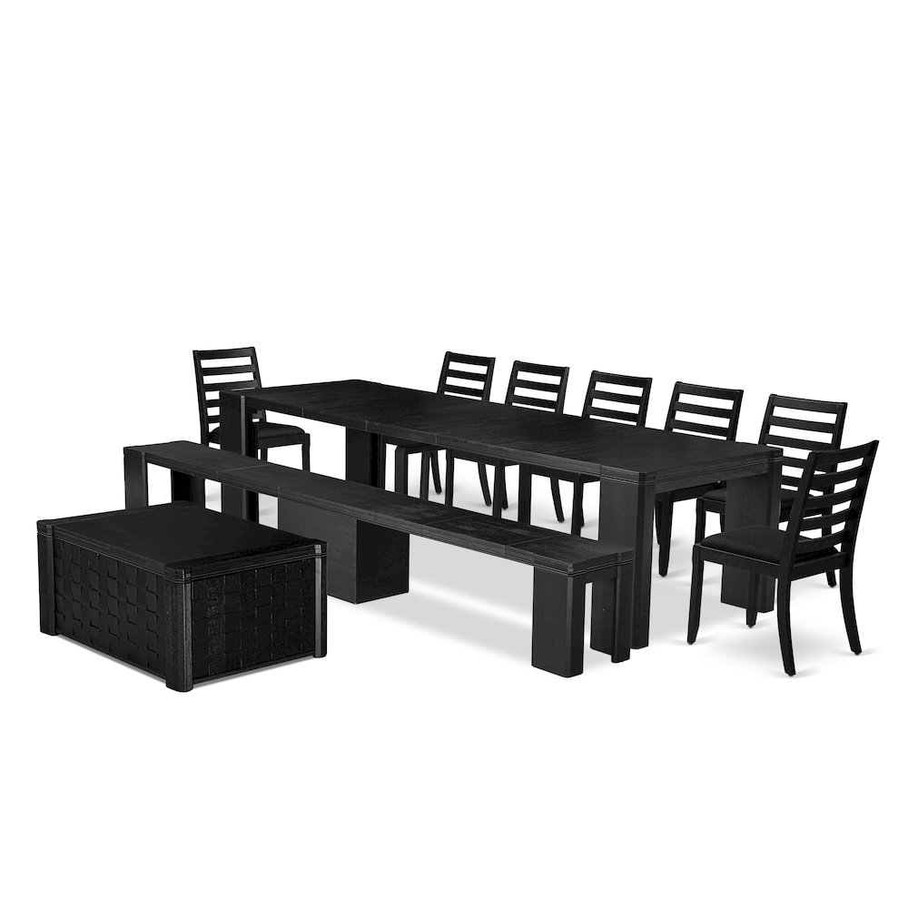 10-piece Modern Dining Room Table Set a Rectangular Dining Table. Picture 1