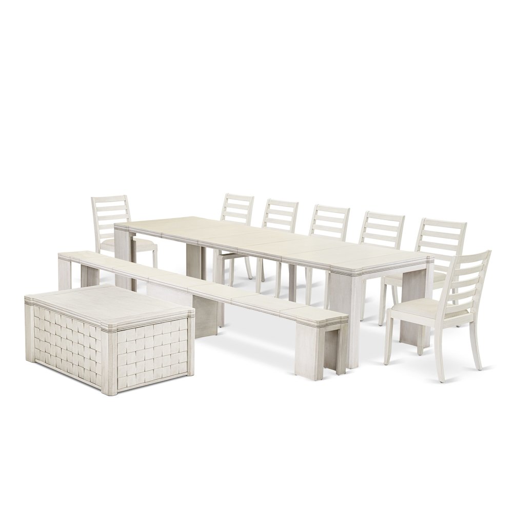 10 Pieces Extendable Dining Set Includes a Rectangle Kitchen Table. Picture 1
