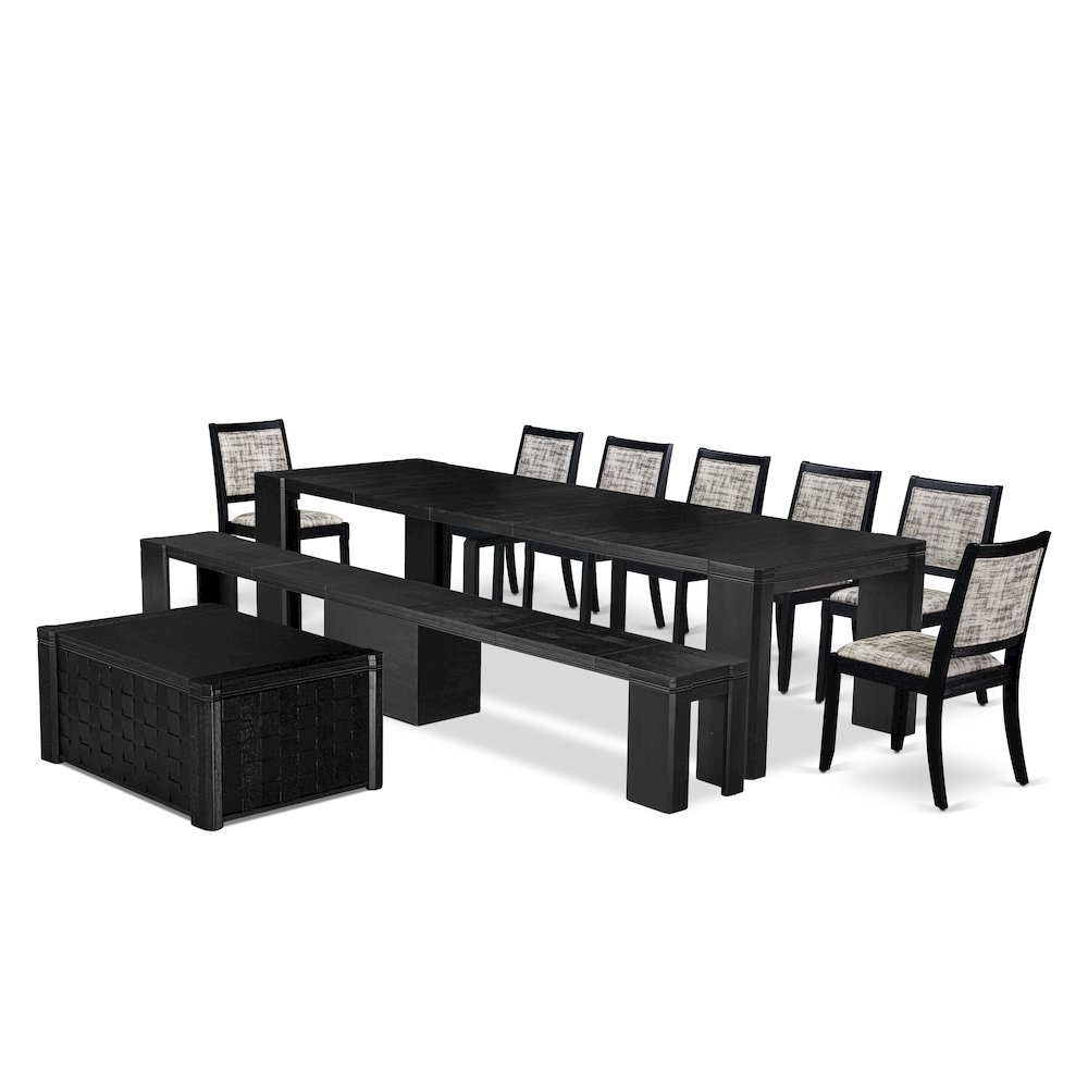 10-piece Dining Room Table Set a Rectangular Kitchen Table with a coffee Table. Picture 1