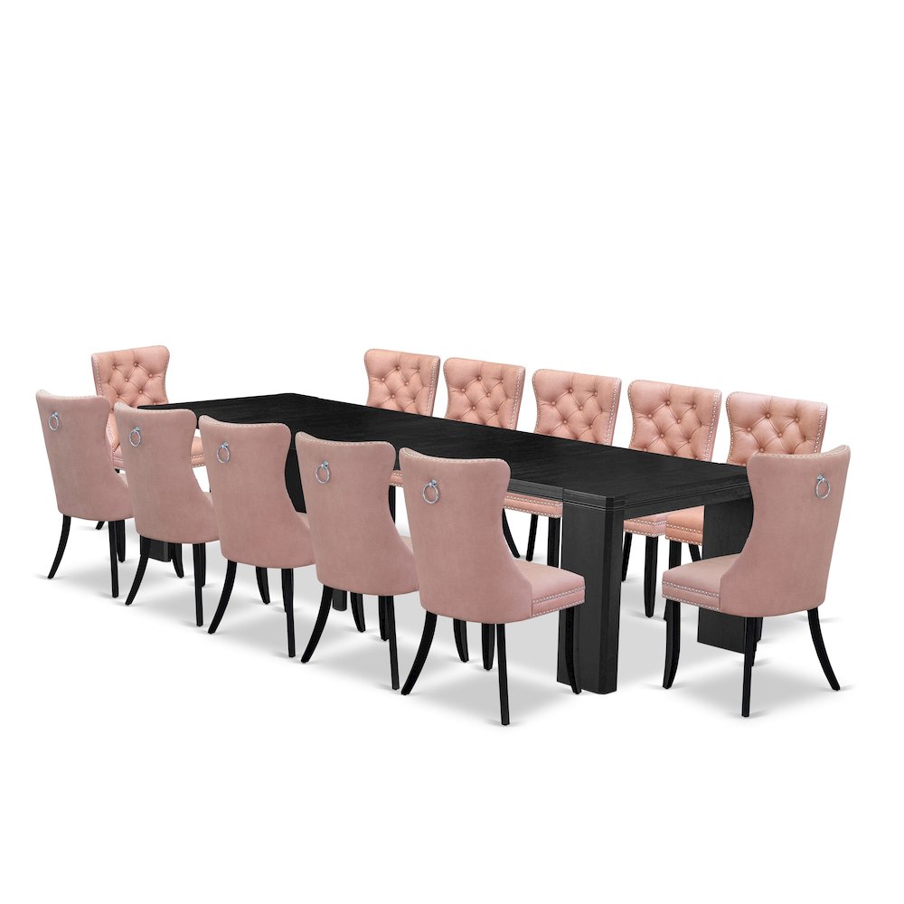 13-piece Modern Dining Room Table Set a Rectangular Kitchen Table. Picture 1