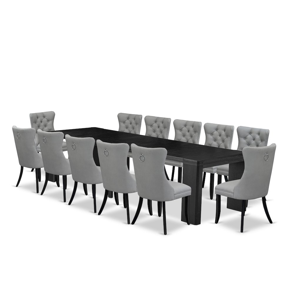 13-piece Kitchen Table Set a Rectangular Modern Dining Table. Picture 1