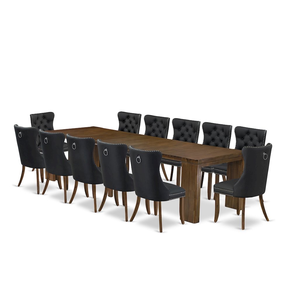 13 Pieces Extendable Dining Set Includes a Rectangle Kitchen Table. Picture 1