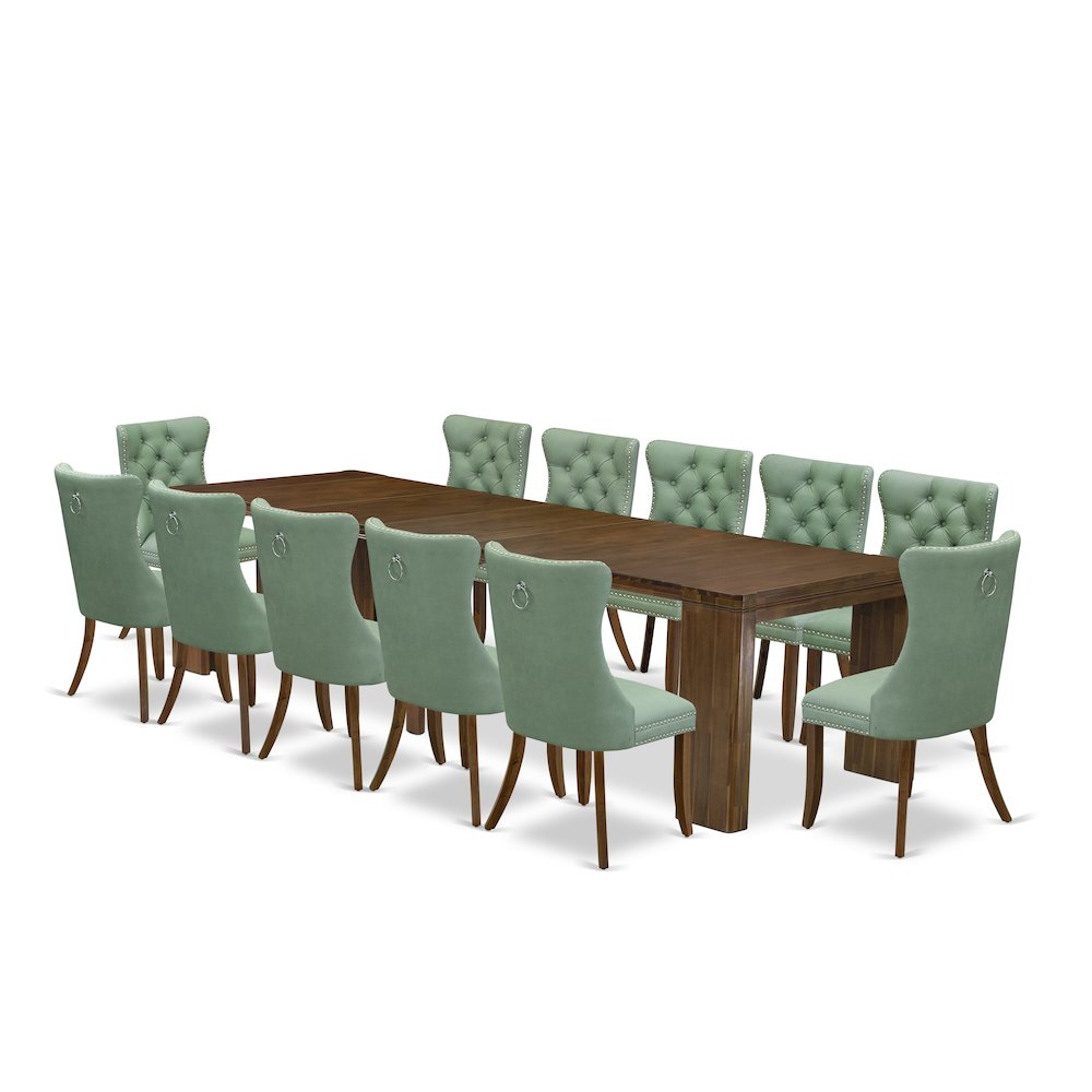 13 Pieces Extendable Dining Set Includes a Rectangle Kitchen Table. Picture 1