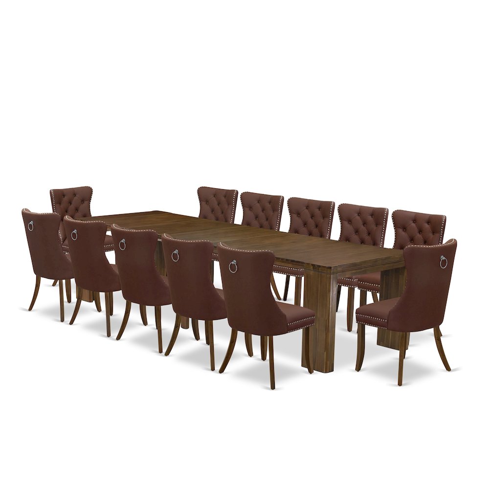 13 Pieces Extendable Dining Set Includes a Rectangle Kitchen Table. Picture 1