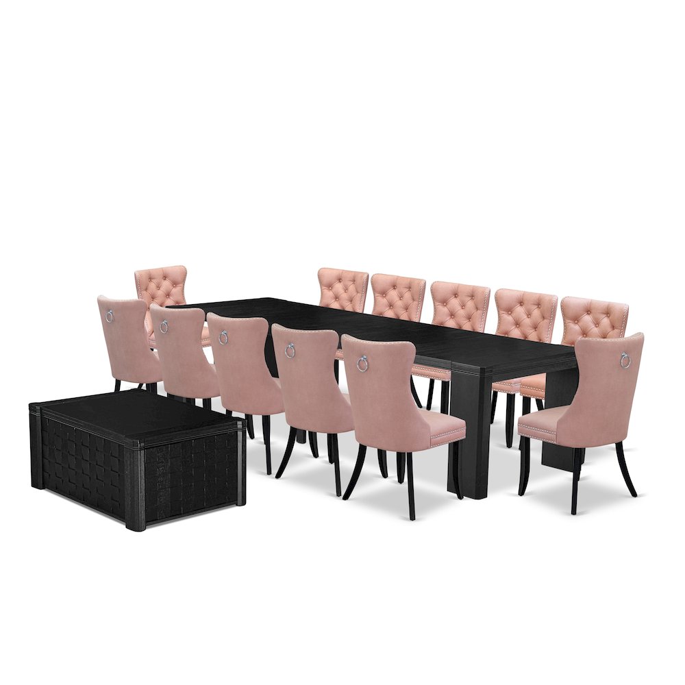 14-piece Dining Room Table Set a Rectangular Dining Table with a coffee Table. Picture 1